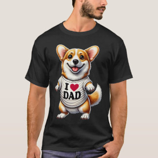 Camiseta Papá Corgi Amo Papá Amante de Corgi
