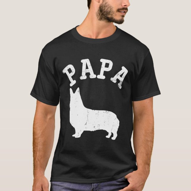 Camiseta Papa Corgi para papá (Anverso)