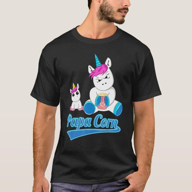 Camiseta Papá Corn, papá, papá, papá, unicornio popCo (Anverso)