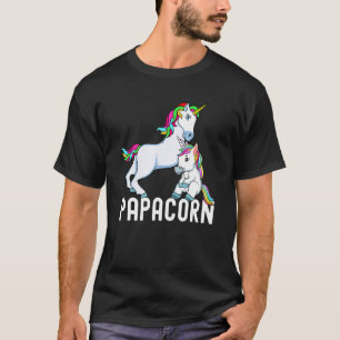 Camiseta Papa Corn Unicornio papá y bebé Da Padre Arcoiris