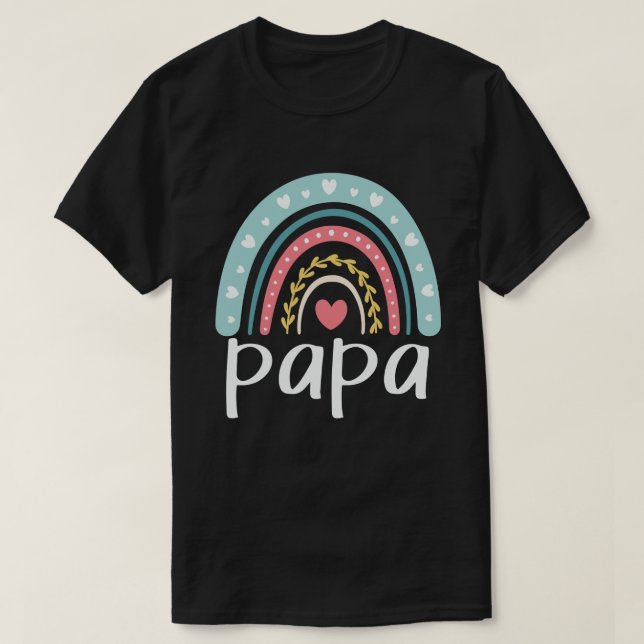Camiseta Papa Cute Dad Family coincidiendo con el arcoiris (Diseño del anverso)