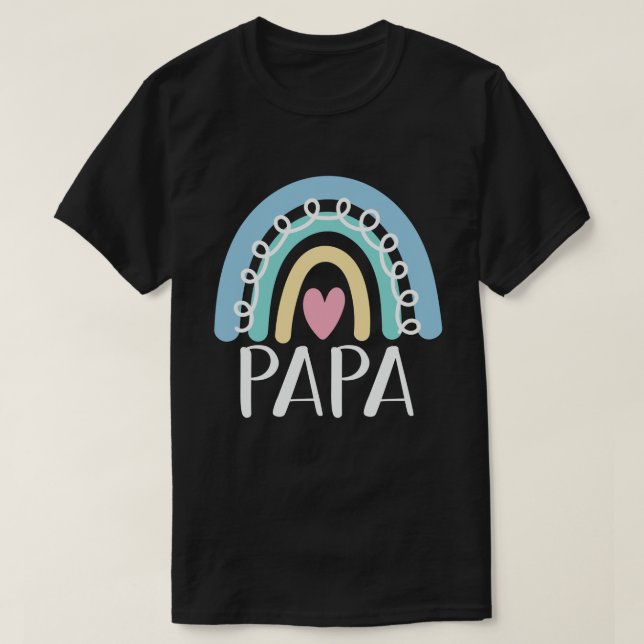 Camiseta Papa Cute Dad Family coincidiendo con el arcoiris (Diseño del anverso)