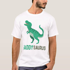 Camiseta Papa Cute Green Dinosaur T-Rex Padres