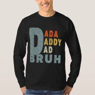 Camiseta Papá Dada de los hombres papá papá Bruh papá Retro