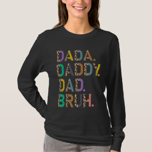 Camiseta Papá Dada Papá Bruh Leopard Feliz Padre D