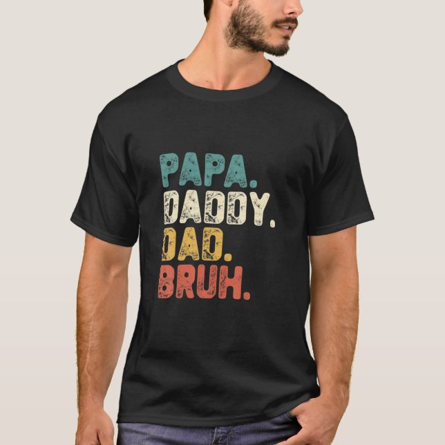 Camiseta Papa Daddy Dad Bruh regalo del Día del Padre Vinta (Anverso)