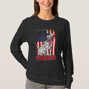 Camiseta Papá dálmata estorba la bandera estadounidense