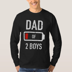 Camiseta Papá de 2 niños regalo de batería baja para padre