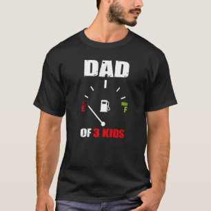 Camiseta Papá de 3 hijos Papá vintage batería baja Día del