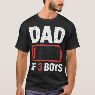 Camiseta Papá de 3 niños divertido agotado