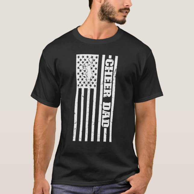Camiseta Papá de animadoras hombre bandera de EE. UU. Papá  (Anverso)