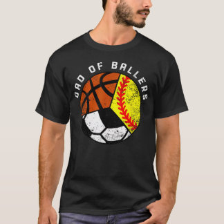 Camiseta Papá de Atletas Divertido Softbol Fútbol Baloncest