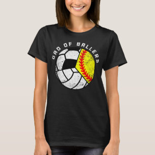Camiseta Papá De Ballers Funny Softball Volleyball Fútbol D