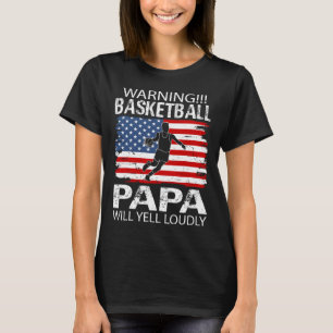 Camiseta Papa de baloncesto grita divertido Papa de balonce