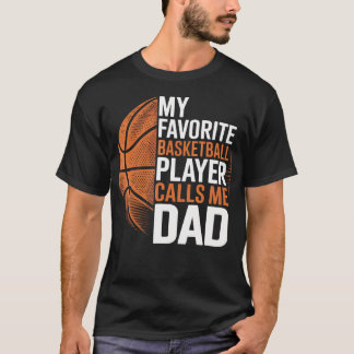 Camiseta Papá de Baloncesto Mi Jugador de Baloncesto Favori