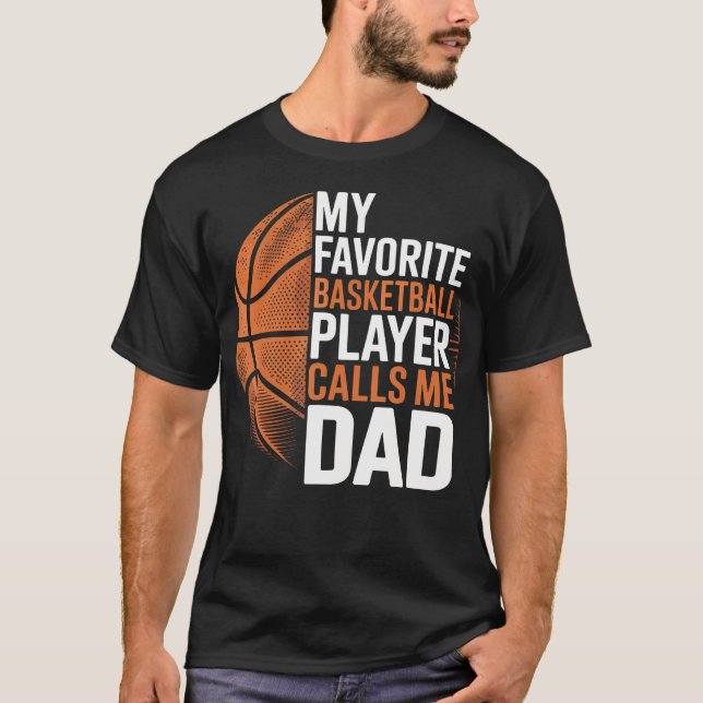 Camiseta Papá de Baloncesto Mi Jugador de Baloncesto Favori (Anverso)