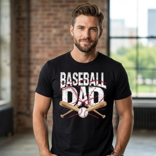 Camiseta Papá de béisbol Bate cruzado angustiado Deportes P