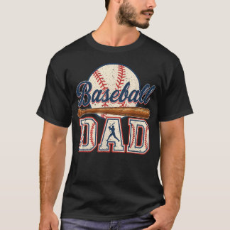 Camiseta Papá de béisbol Feliz Día del Padre para hombres E