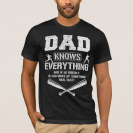 Camiseta Papá de béisbol lo sabe todo Vintage Día del Padre