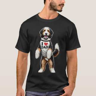 Camiseta Papá de Bernedoodle Amo Papá Amante de Bernedoodle