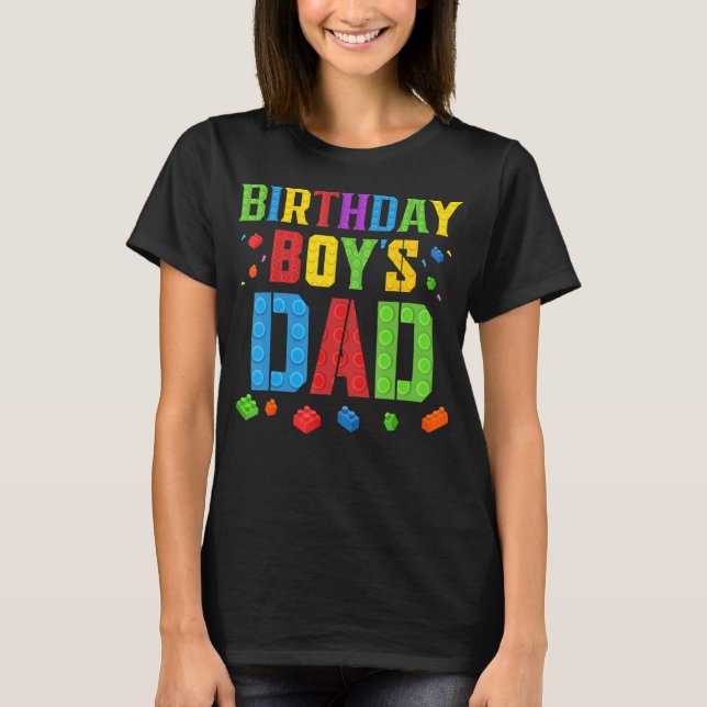 Camiseta Papá de Birthday Blocks Master Builder Brick Bui (Anverso)