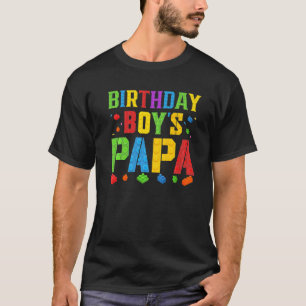 Camiseta Papa de Birthday Boy bloquea Master Builder Brick