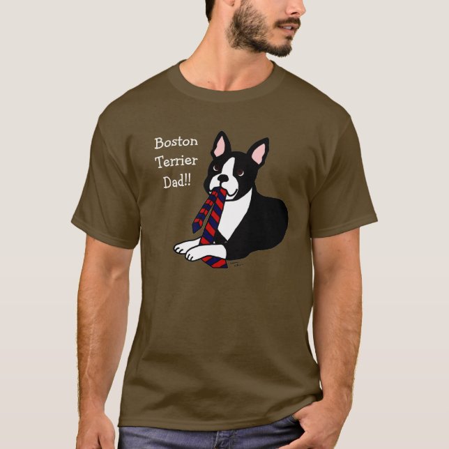 Camiseta Papá de Boston Terrier con el lazo 2 (Anverso)