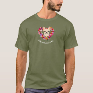 Camiseta papá de chihuahua consentidor rosas corazón