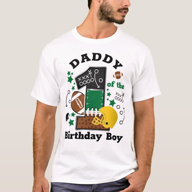 Camiseta Papá de cumpleaños del primer cumpleaños en el fút (Anverso)