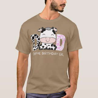 Camiseta Papá de cumpleaños para el Chica Daddy Cow Farm Bi