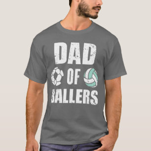 Camiseta Papá de deportistas divertido fútbol voleibol papá