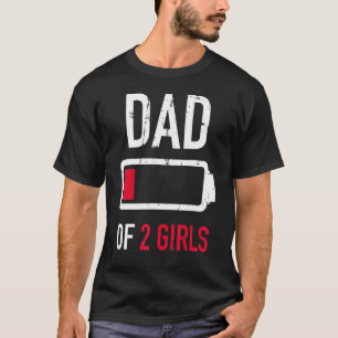 Camiseta Papá De Dos Chicas Del Día De Los Padres Hijos Cum