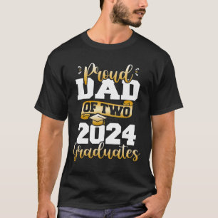 Camiseta Papá De Dos Graduados De 2024 Cl Gracioso De 24 Ma