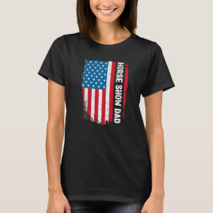 Camiseta Papá de exhibición de caballos América bandera de