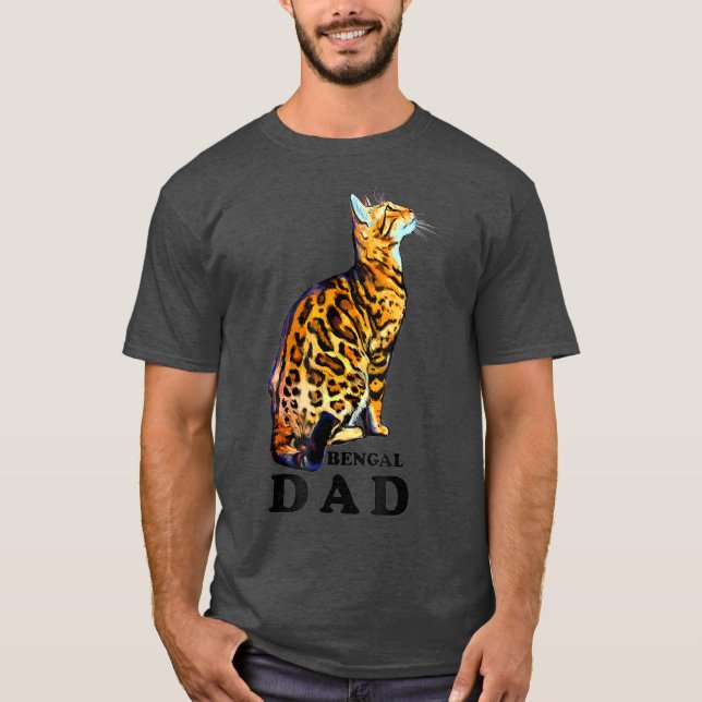 Camiseta Papá de gato bengalí doméstico (Anverso)