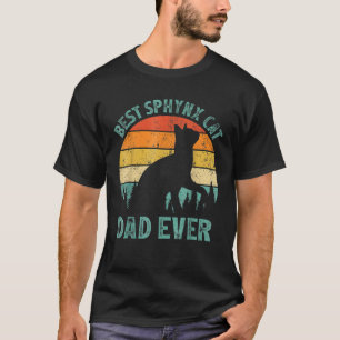 Camiseta Papá de gato Sphynx vintage masculino mejor papá d