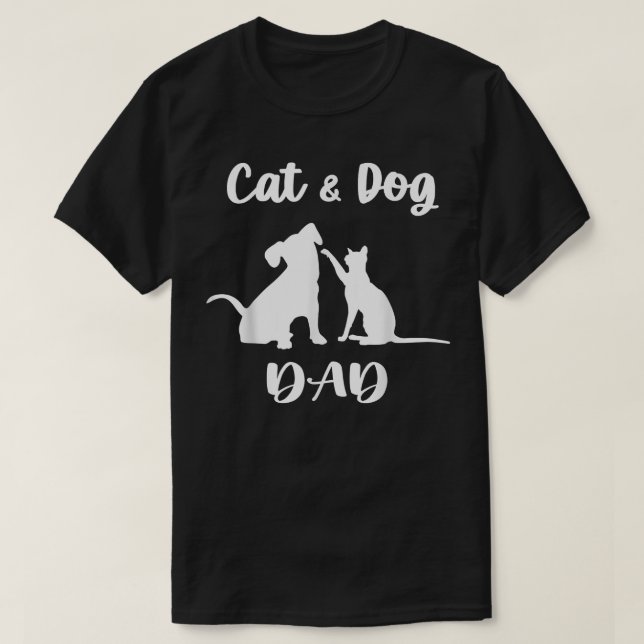 Camiseta Papá de gato y perro  Mascotas Amante de animales  (Diseño del anverso)