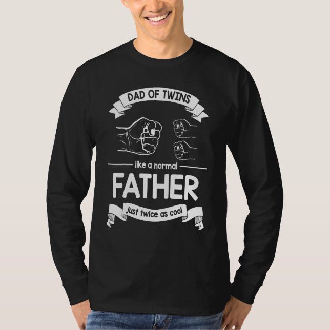 Camiseta Papá De Gemelos Como Un Padre Normal Tan Solo Dos  (Anverso)