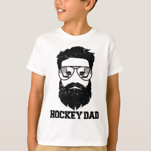 Camiseta Papá de hockey divertido pelo despeinado barba Pap