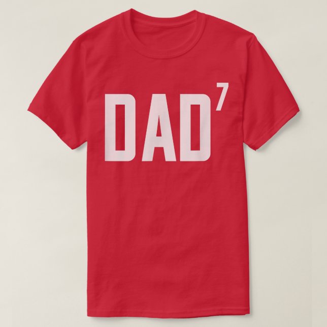 Camiseta Papa de Hombres al Séptimo Poder 7mo Regalo de Niñ (Diseño del anverso)