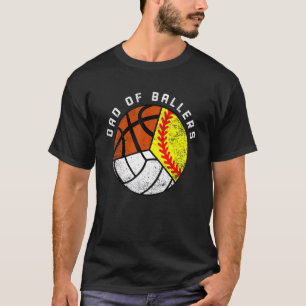 Camiseta Papá de hombres que juegan Softbol Voleibol Balo