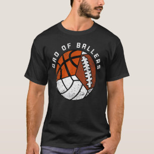 Camiseta Papá de hombres que juegan   Voleibol Baloncesto F