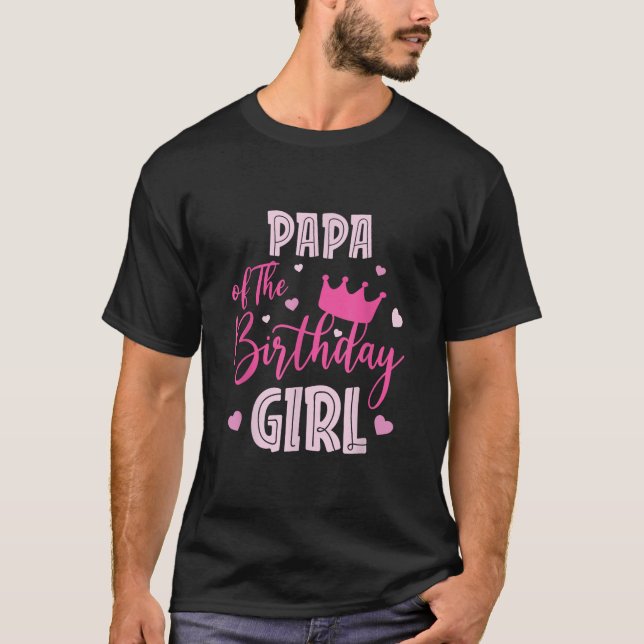 Camiseta Papá De La Chica De Cumpleaños Cute A La Familia D (Anverso)