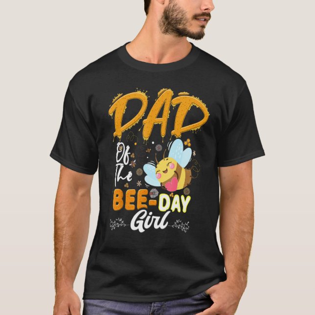 Camiseta Papá De La Chica Del Día De La Abeja Hive Fiesta P (Anverso)