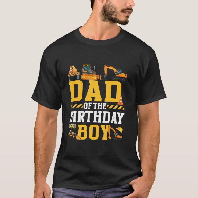 Camiseta Papá de la construcción de un niño de cumpleaños F (Anverso)
