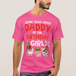Camiseta Papa de la Cumpleañera Animales de Granja Tractor 