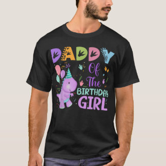 Camiseta Papa de la Cumpleañera Dinosaurio Saurus Rex