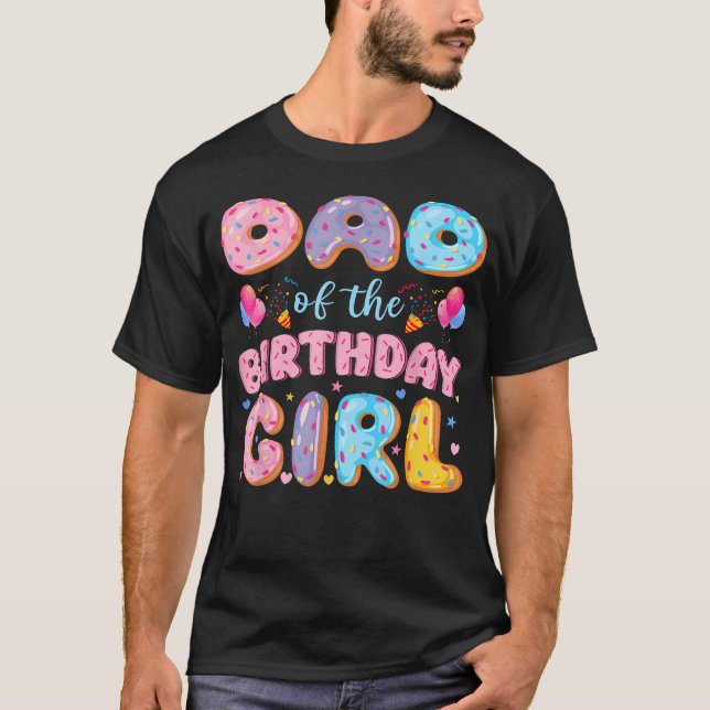 Camiseta Papá De La Cumpleañera Donut Dulce Cumpleaños (Anverso)