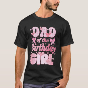 Camiseta Papá De La Cumpleañera Familia Lazo Coqueto Rosa