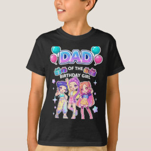 Camiseta Papá de la cumpleañera lindo chibi kpop divertido